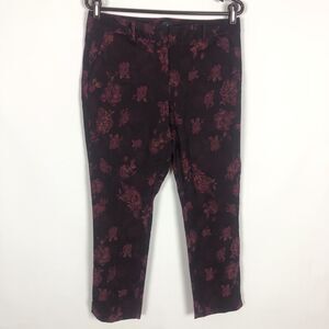 White House Black Market Red Maroon Rose Slim Ankle Pants Women's Size 10